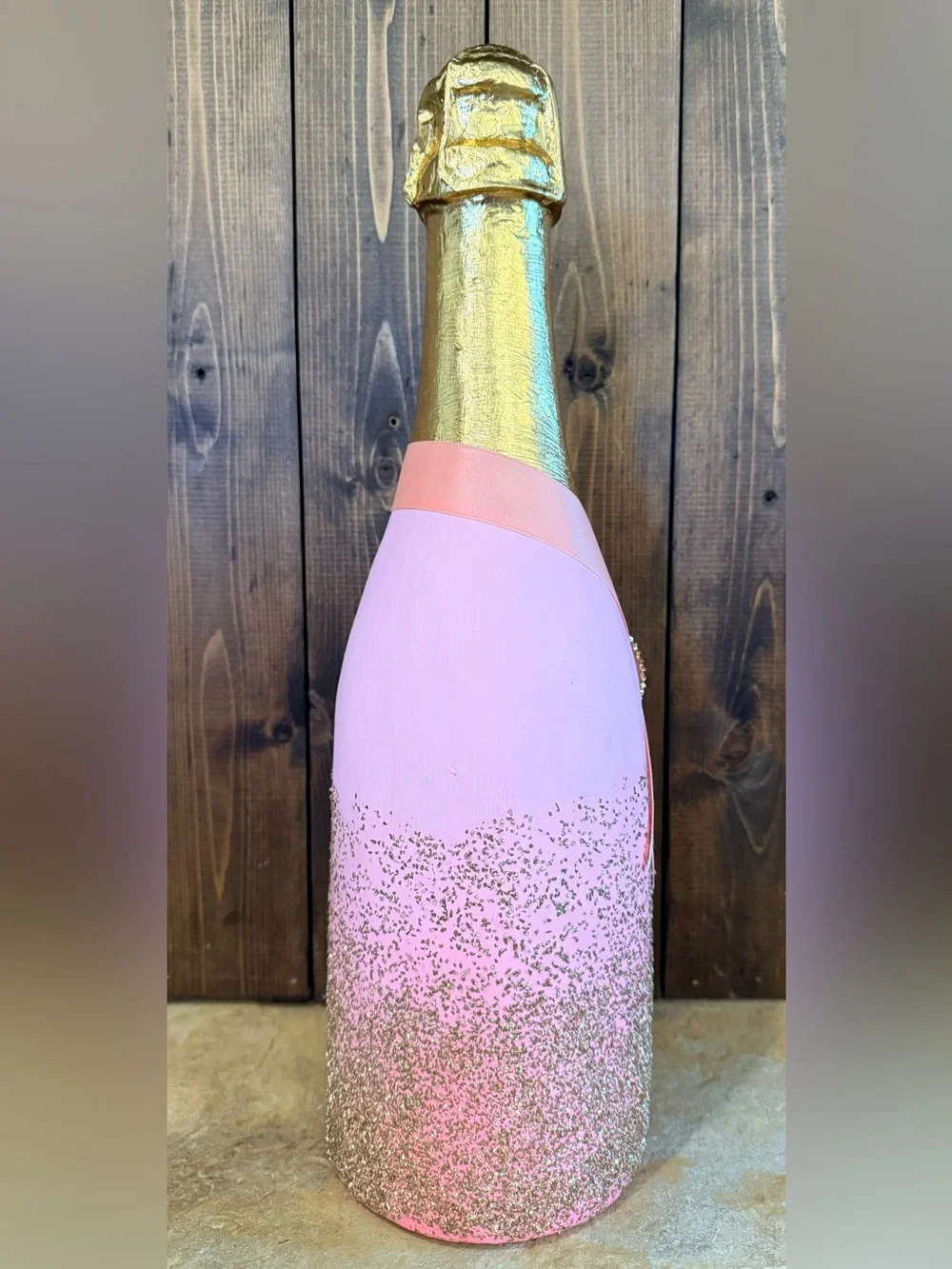 Glitterville Champagne Bottle Display